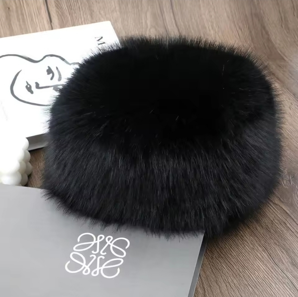 Flash Sale Elegant Russian Black faux mink Fur Hat 💕 warm!! - Picture 6 of 7